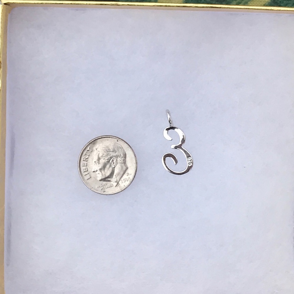 Solid Sterling Silver Initial “E” Pendant New - image 5